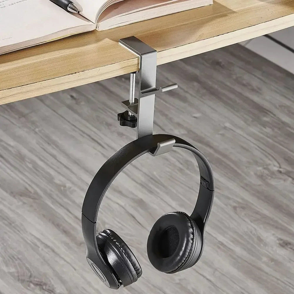Suporte lateral de mesa para fones e acessórios