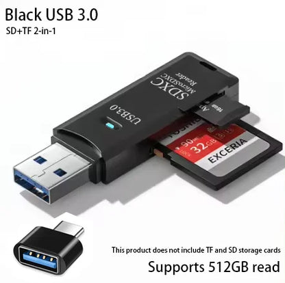 Leitor de cartões SD e microSD USB — opções 2.0 e 3.0