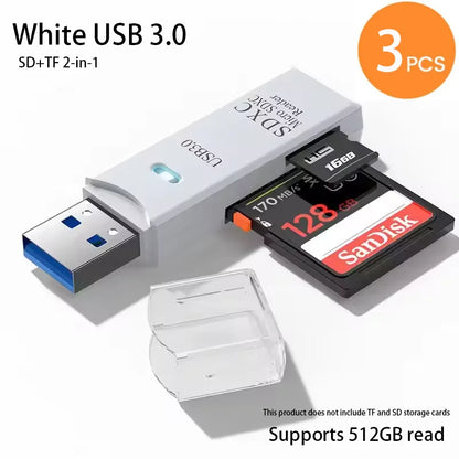Leitor de cartões SD e microSD USB — opções 2.0 e 3.0