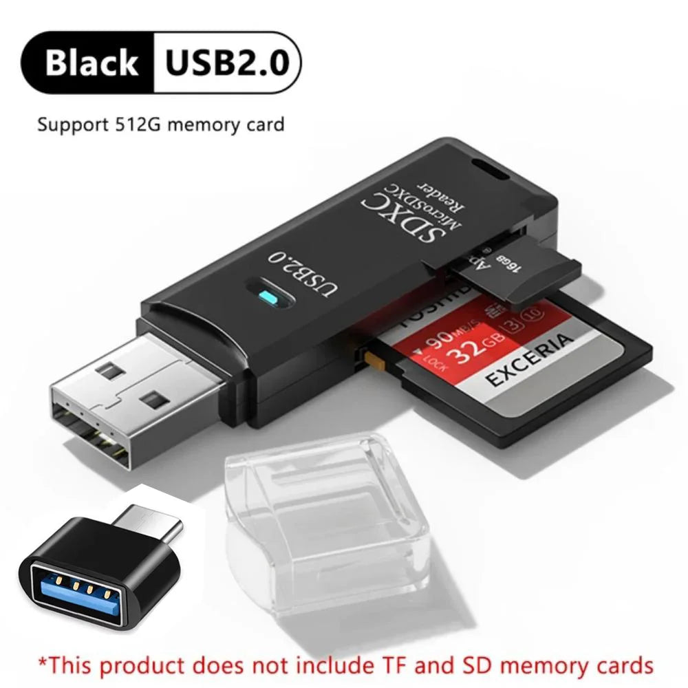 Leitor de cartões SD e microSD USB — opções 2.0 e 3.0