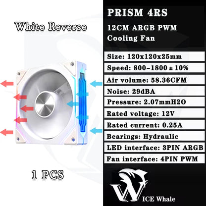 Ventoinha ICE Whale PRISM 4RS ARGB 120 mm