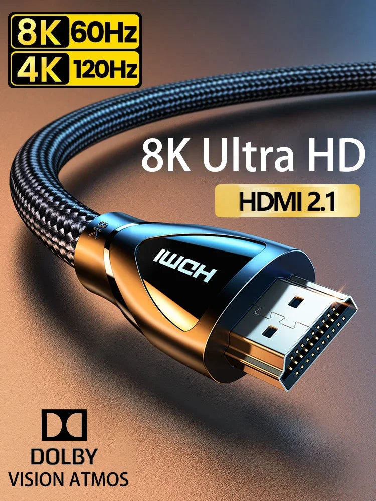 Cabo HDMI 2.1 para áudio e vídeo