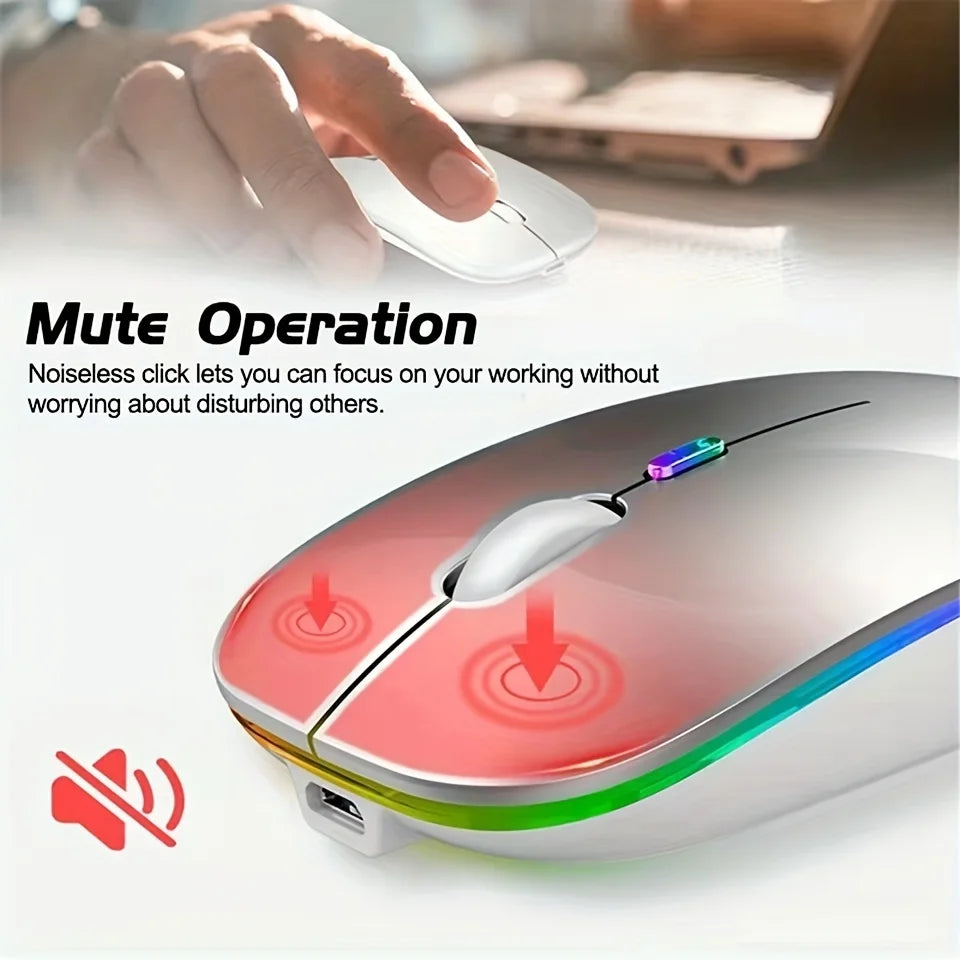 Mouse sem fio recarregável — opções de conexão