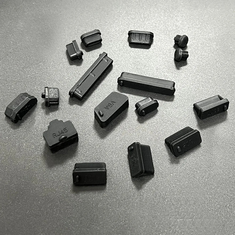 Protetores de silicone para portas de notebook — 16 peças