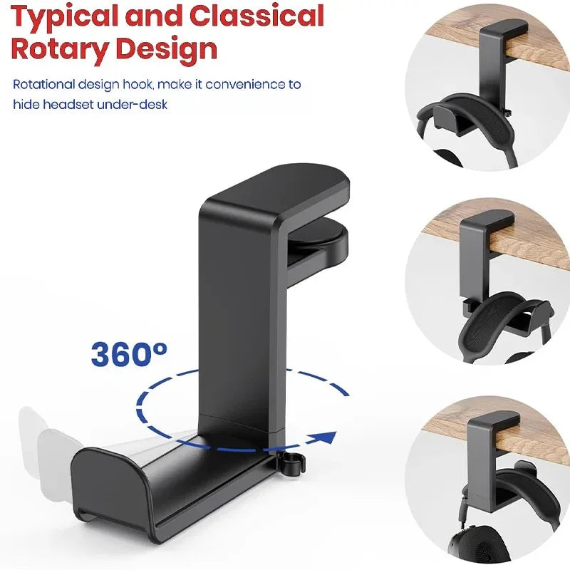 Suporte giratório para fones de ouvido