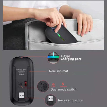 Mouse sem fio recarregável — opções de conexão