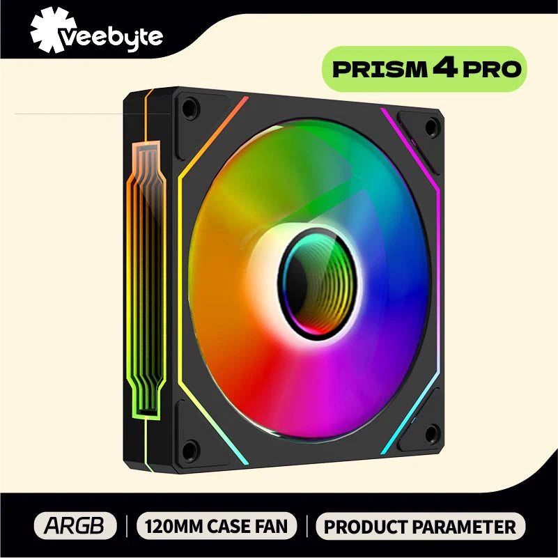 Ventoinha Veebyte PRISM 4 PRO ARGB 120 mm