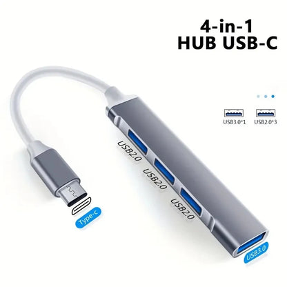 Hub compacto USB-C com 4 portas USB