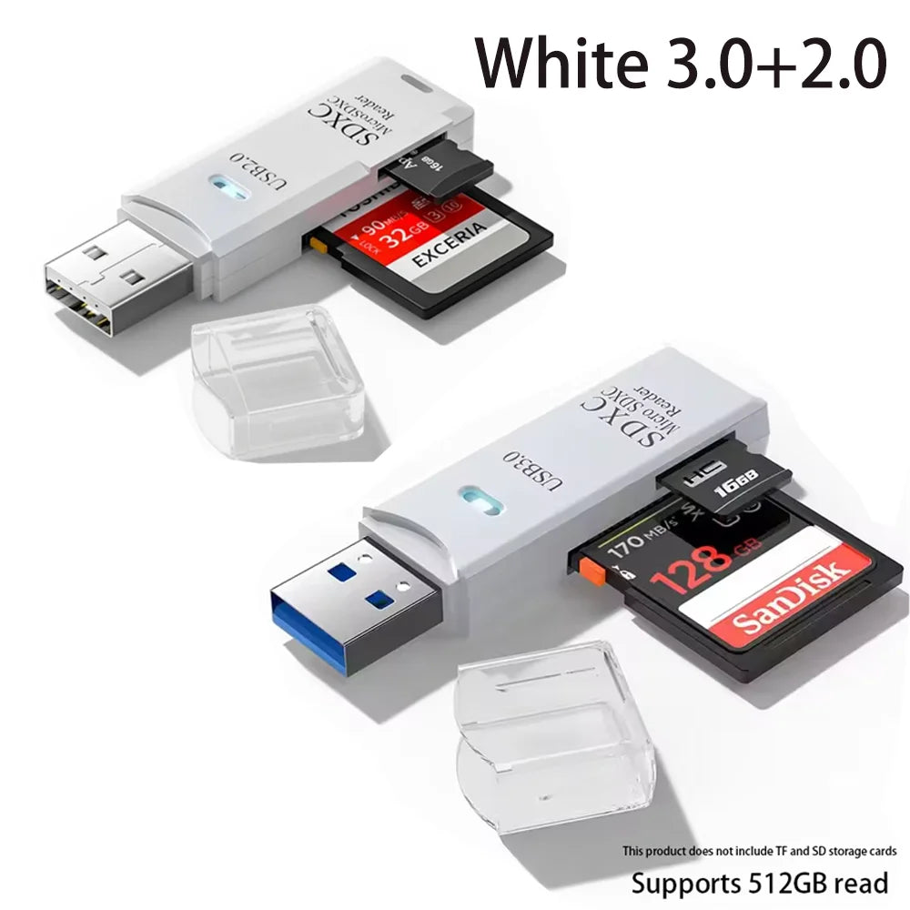 Leitor de cartões SD e microSD USB — opções 2.0 e 3.0