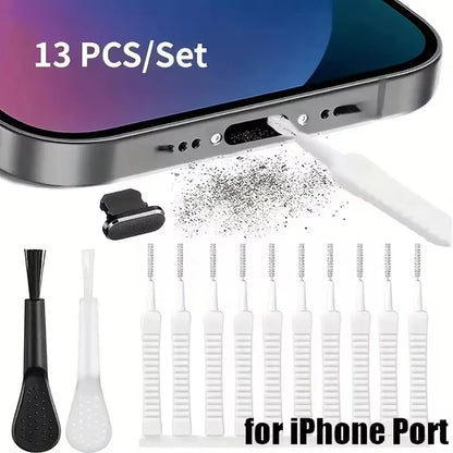 Escova compacta para limpeza de conectores e fones