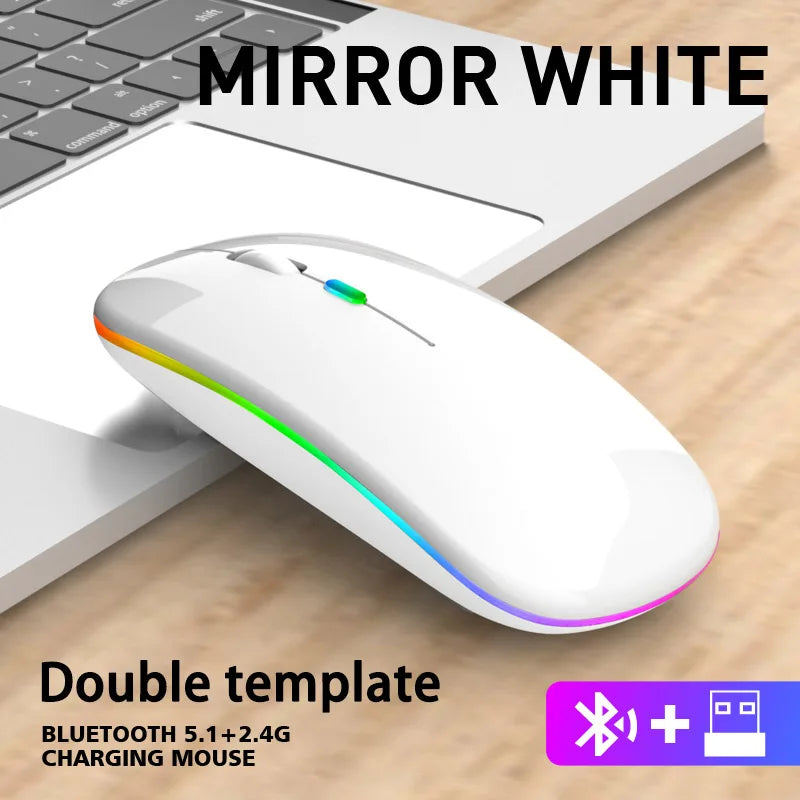 Mouse sem fio recarregável — opções de conexão