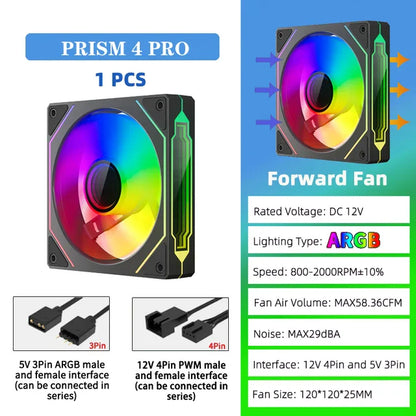 Ventoinha Veebyte PRISM 4 PRO ARGB 120 mm