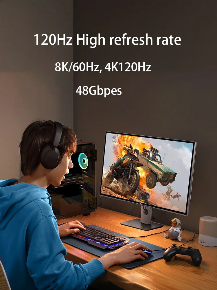 Cabo HDMI 2.1 para áudio e vídeo