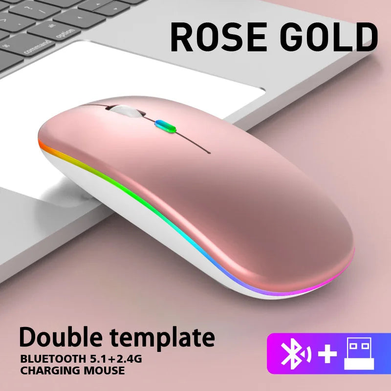 Mouse sem fio recarregável — opções de conexão