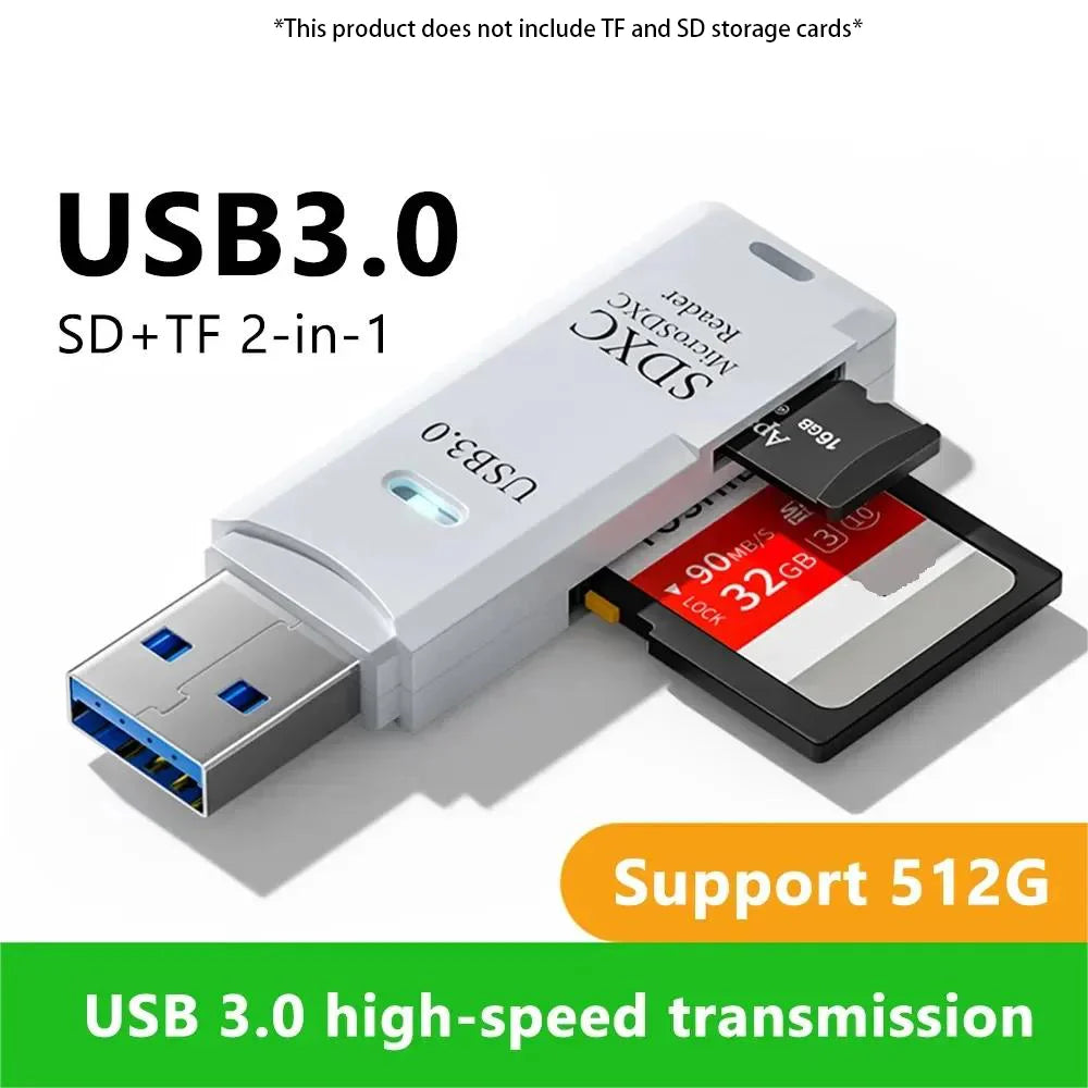 Leitor de cartões SD e microSD USB — opções 2.0 e 3.0