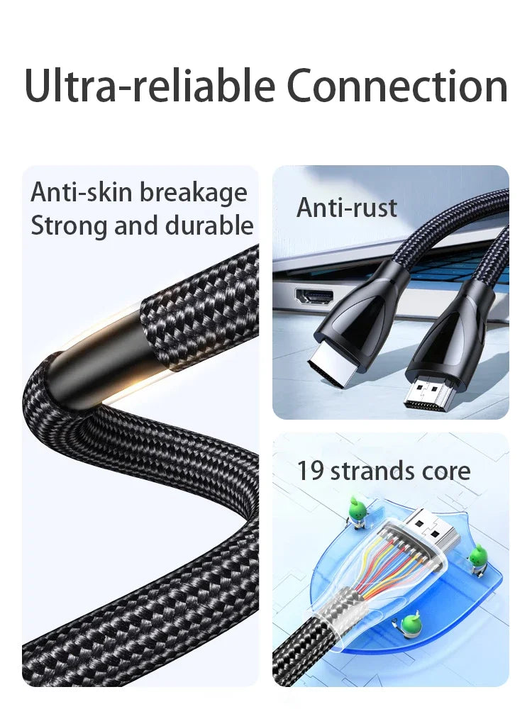 Cabo HDMI 2.1 para áudio e vídeo