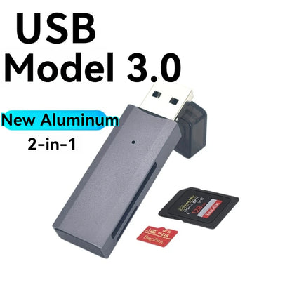 Leitor de cartões SD e microSD USB — opções 2.0 e 3.0