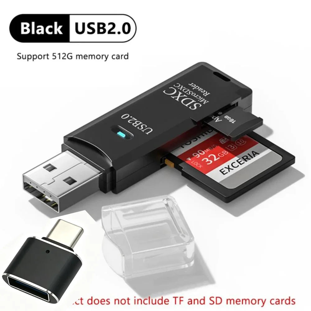 Leitor de cartões SD e microSD USB — opções 2.0 e 3.0