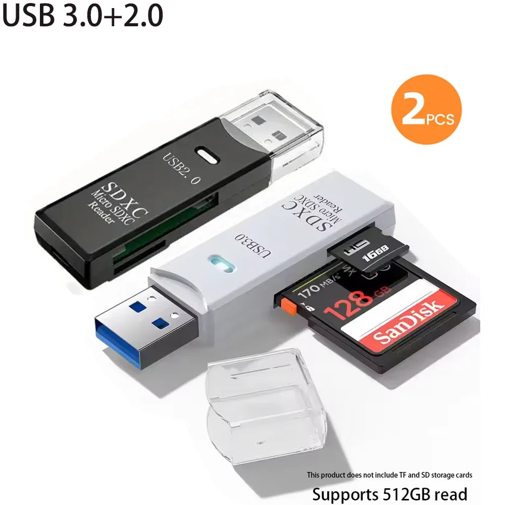 Leitor de cartões SD e microSD USB — opções 2.0 e 3.0