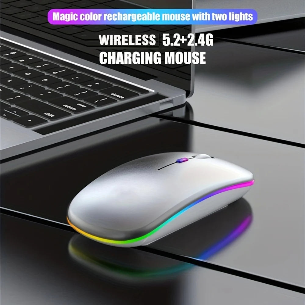 Mouse sem fio recarregável — opções de conexão