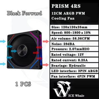 Ventoinha ICE Whale PRISM 4RS ARGB 120 mm