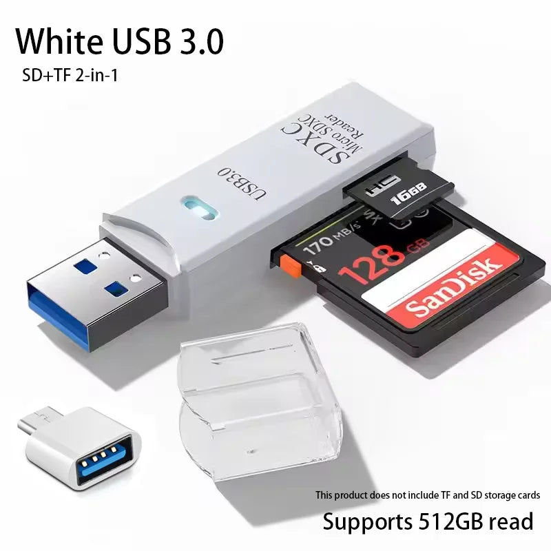 Leitor de cartões SD e microSD USB — opções 2.0 e 3.0