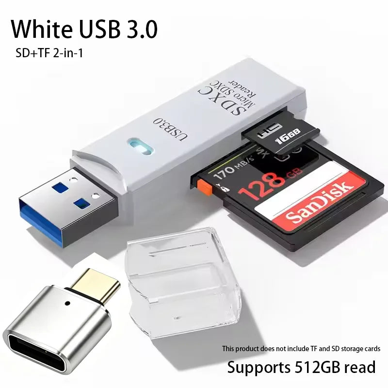 Leitor de cartões SD e microSD USB — opções 2.0 e 3.0