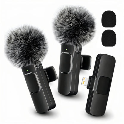 Microfone de lapela sem fio com conector Lightning