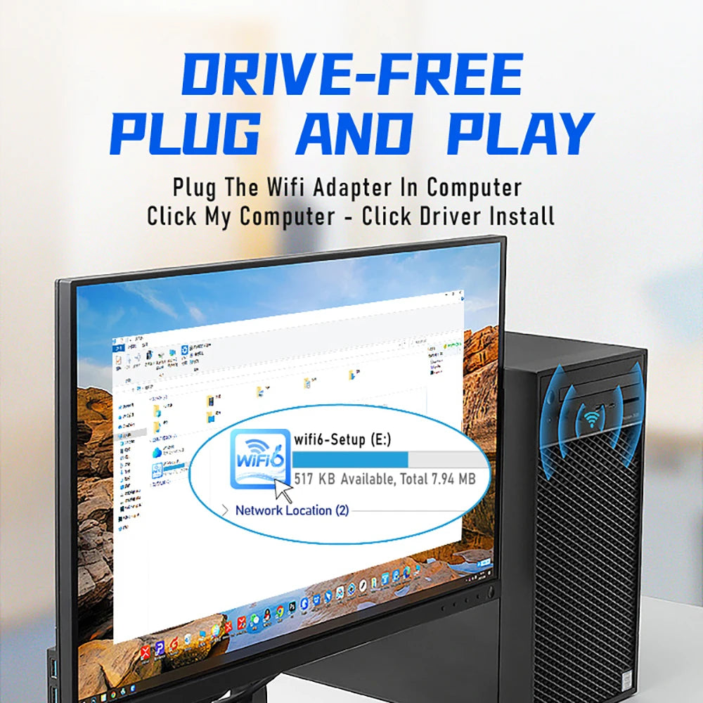 Adaptador Wi-Fi 6 USB 3.0 dual band