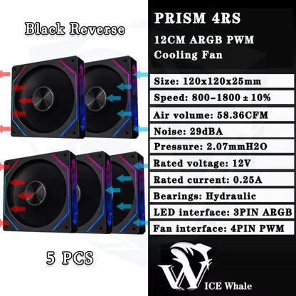 Ventoinha ICE Whale PRISM 4RS ARGB 120 mm