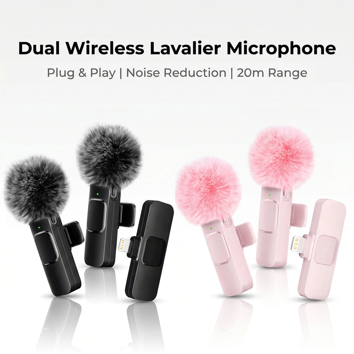 Microfone de lapela sem fio com conector Lightning