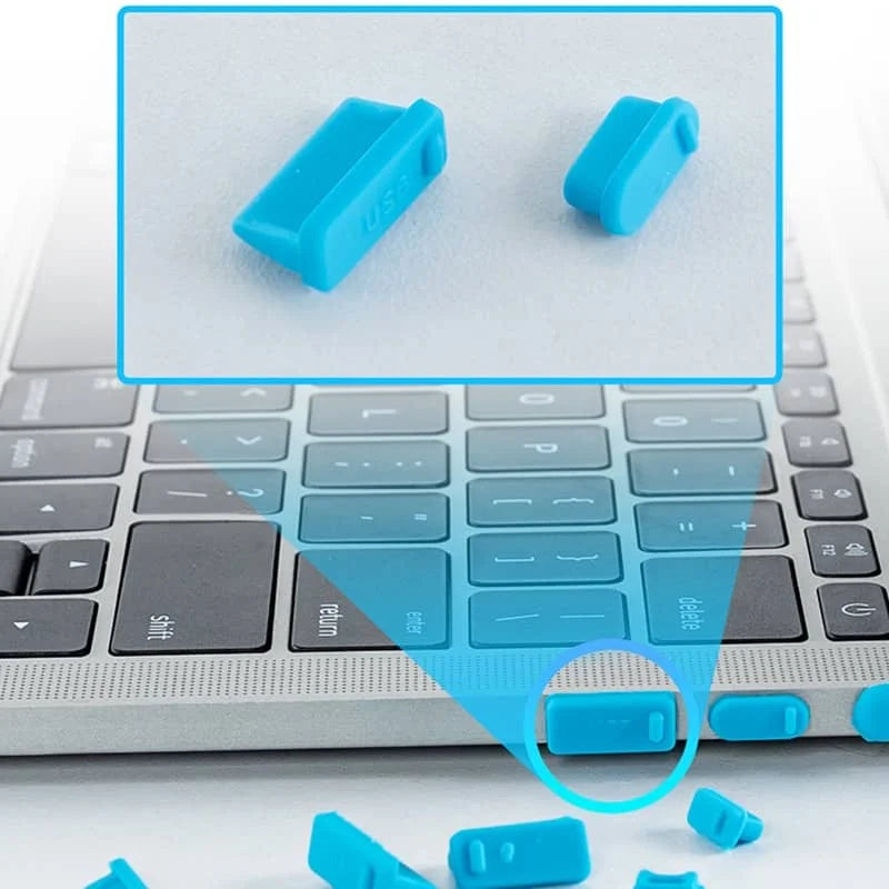 Protetores de silicone para portas de notebook — 16 peças