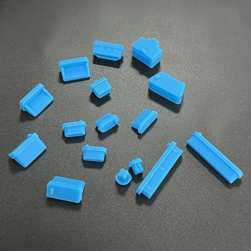 Protetores de silicone para portas de notebook — 16 peças