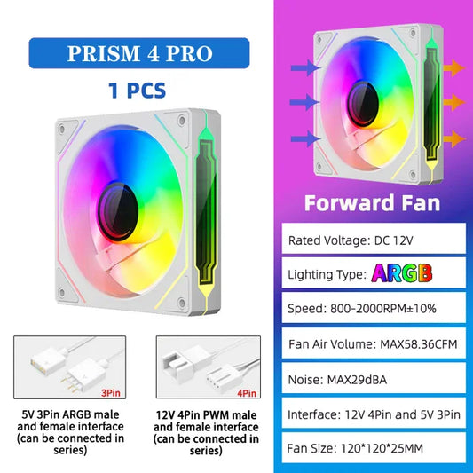 Ventoinha Veebyte PRISM 4 PRO ARGB 120 mm