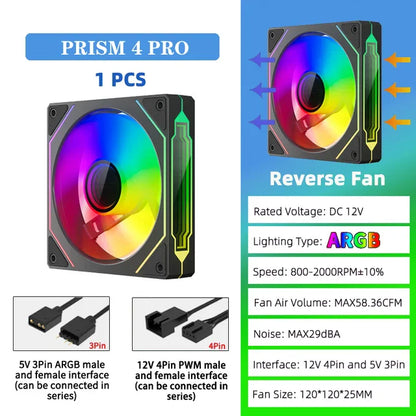 Ventoinha Veebyte PRISM 4 PRO ARGB 120 mm