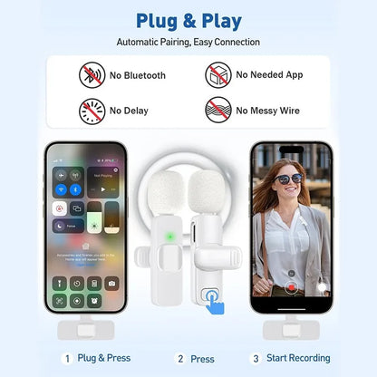 Microfone de lapela sem fio para celular