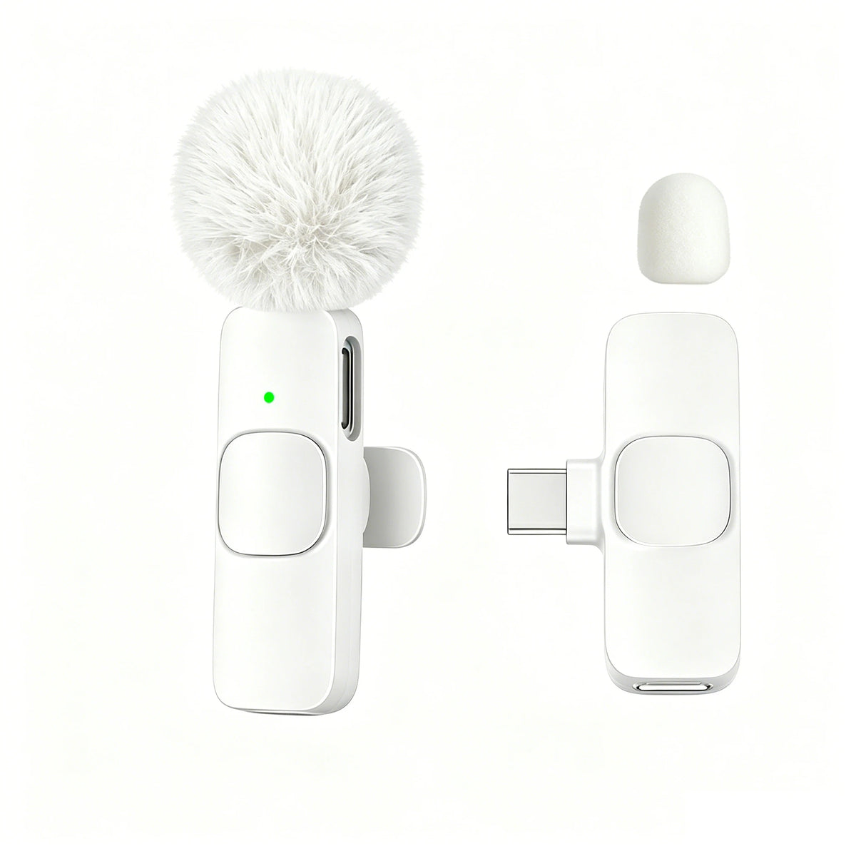 Microfone de lapela sem fio USB-C para celular e tablet