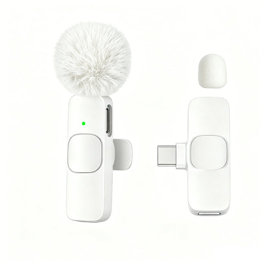 Microfone de lapela sem fio USB-C para celular e tablet