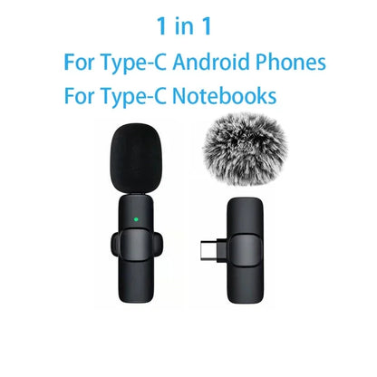 Microfone de lapela sem fio para celular