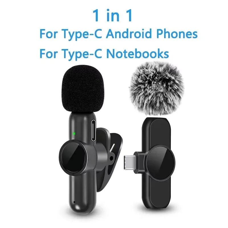 Microfone de lapela sem fio mini para celular