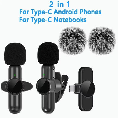 Microfone de lapela sem fio mini para celular