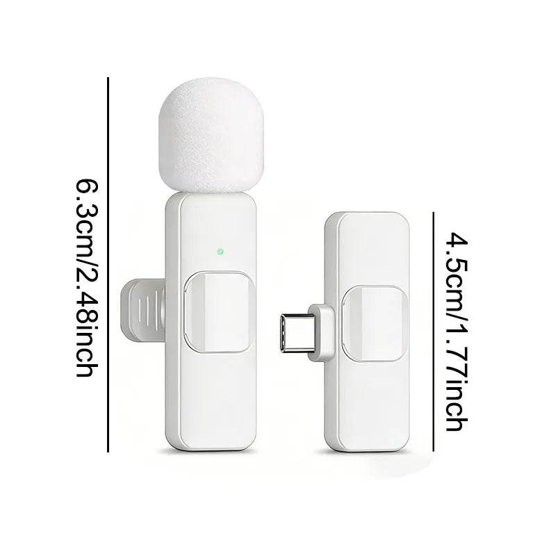 Microfone de lapela sem fio para celular