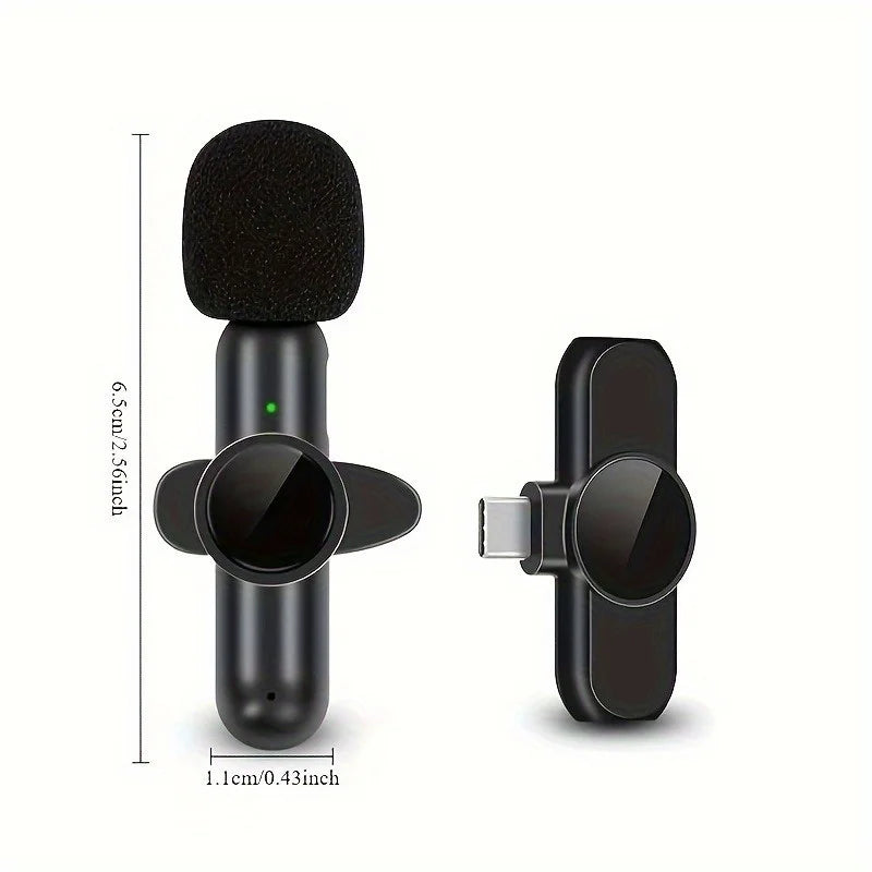 Microfone de lapela sem fio mini para celular