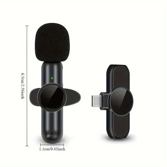 Microfone de lapela sem fio mini para celular